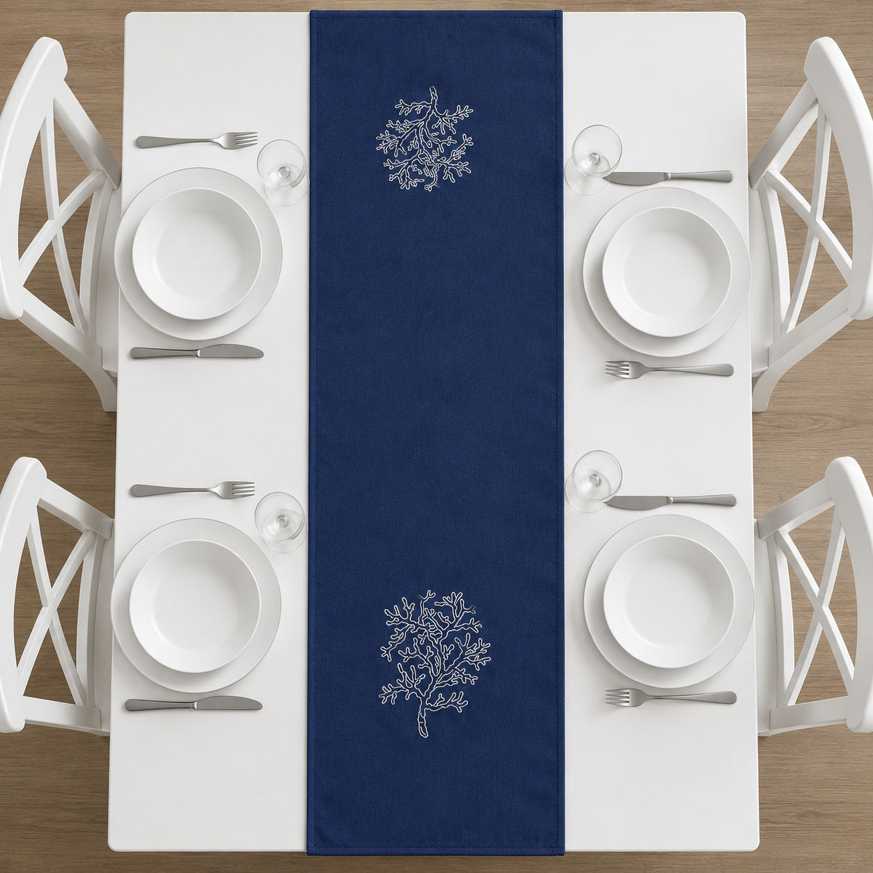Nakışlı Yosun Desenli Outdoor Dokuma Runner