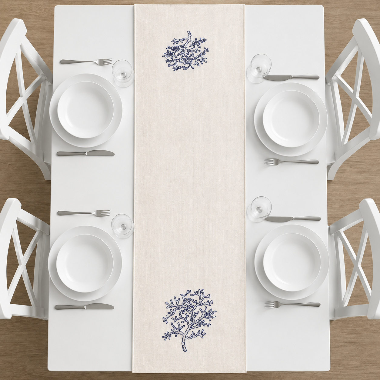 Nakışlı Yosun Desenli Outdoor Dokuma Runner